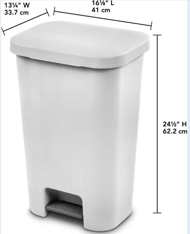 STEP ON CAN-48qt-24"-WHITE