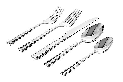 Plait Mirrored 18/0 Stainless Steel 20 Piece Flatware Set, Service For 4