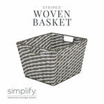 Stripe Paper Rope Basket -Large 13x15x10inch Gray