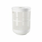 Round Laundry Hamper with Lid- White 60 LT.