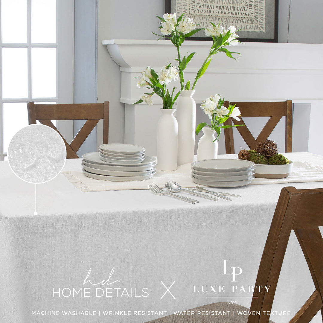 70x144 Waterproof Tablecloth- White