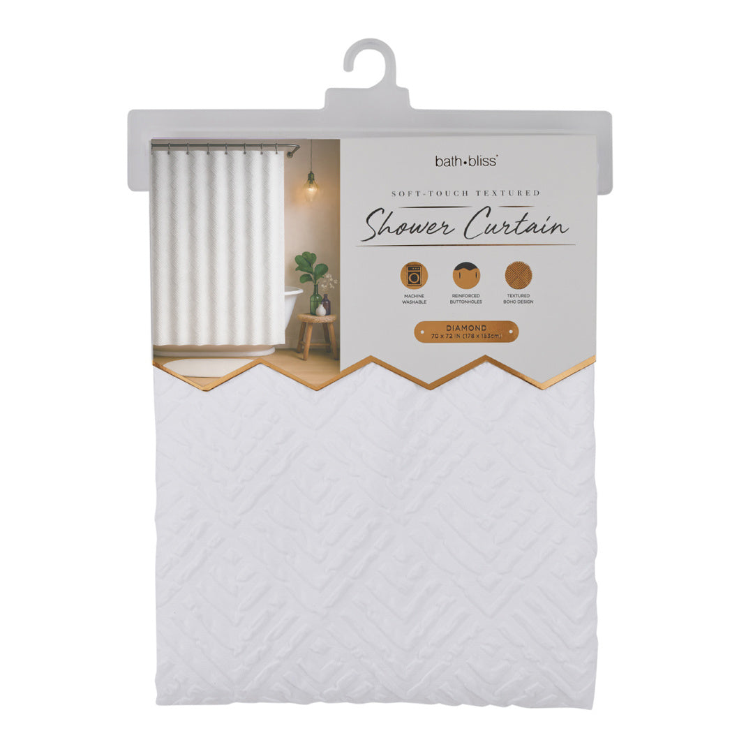 Microfiber Geometric Shower Curtain