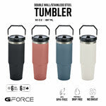 30oz Double wall SS 304 inner Flip Straw W. Twist on lip & Handle