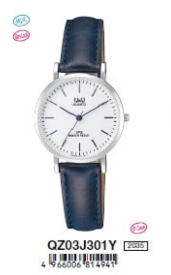 Navy Watch with Leather Band