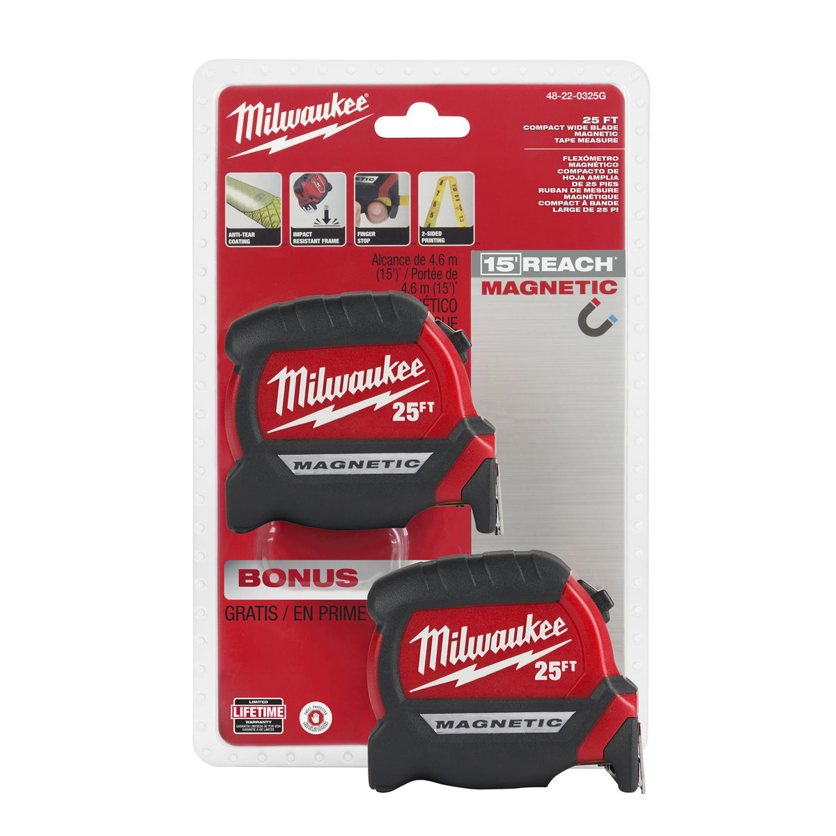 Milwaukee 2 PK 25 Ft Tape Measure