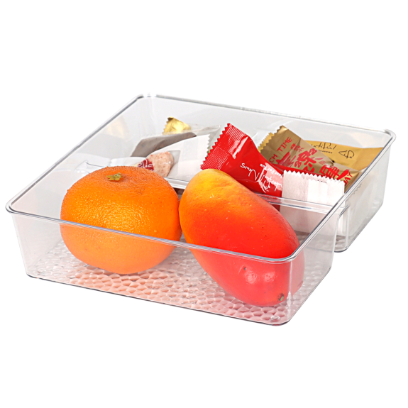 3 Section Storage Organizer Clear 8'' X 8'' X 2'' 4