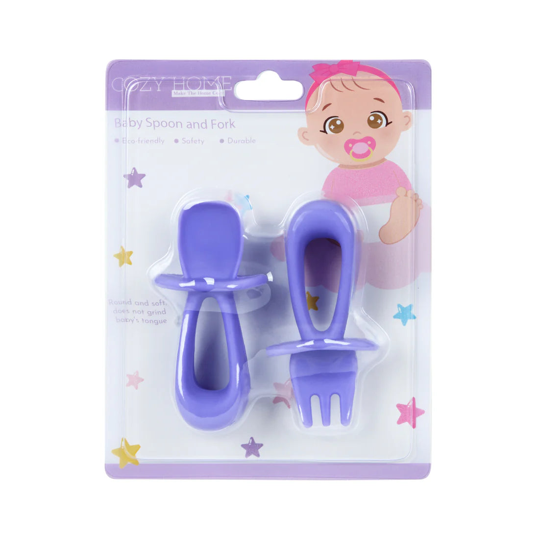Cozy Home Baby Spoon and Fork - Purple
