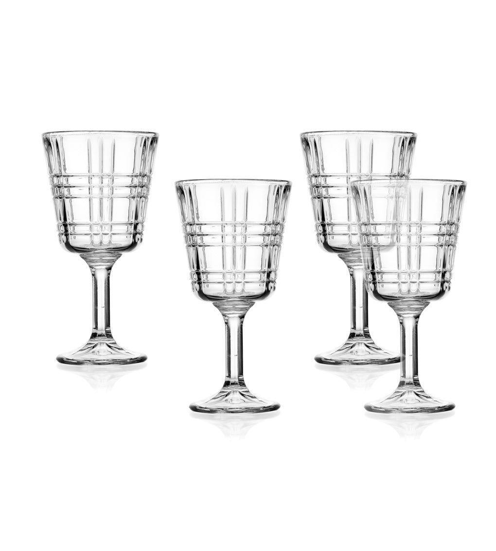 Plaid Boundary Goblet Set of 4