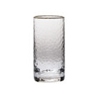 Vikko Decor - Gold Rim, Hammered Highball Glass, 10 Oz