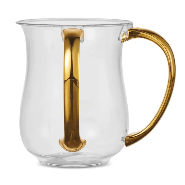 Acrylic Wash Cup With Gold Handles 5"