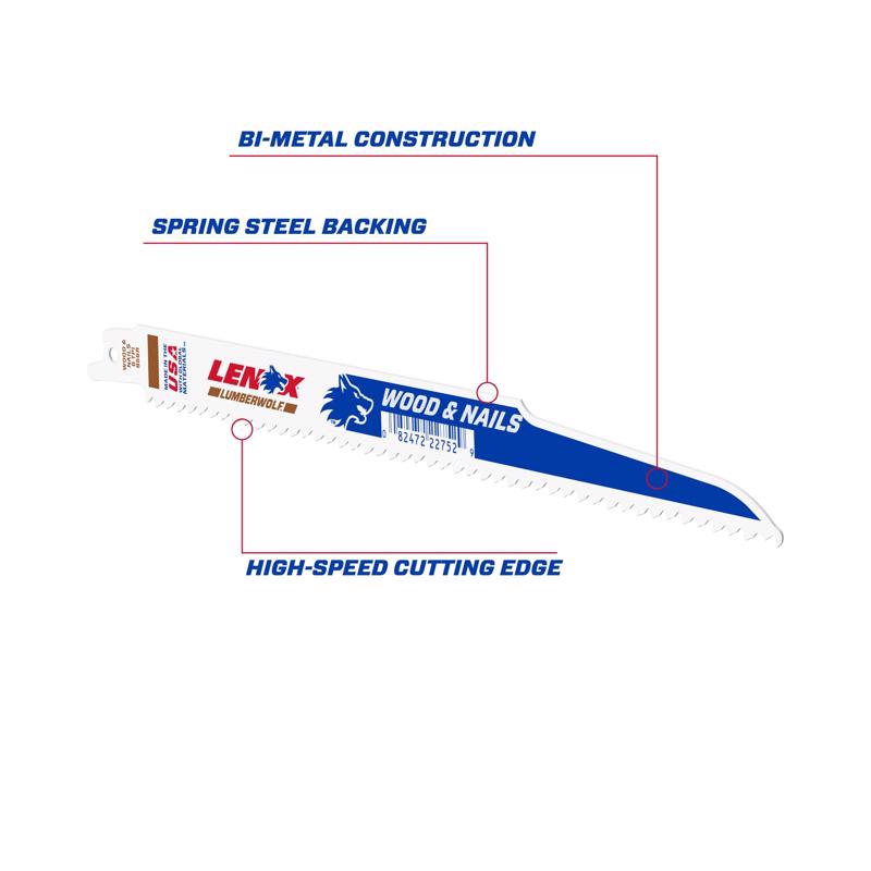 9" RECIP BLADES 6 TPI FOR WOOD