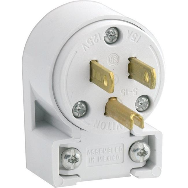 ANGLE GROUND PLUG 15A WH