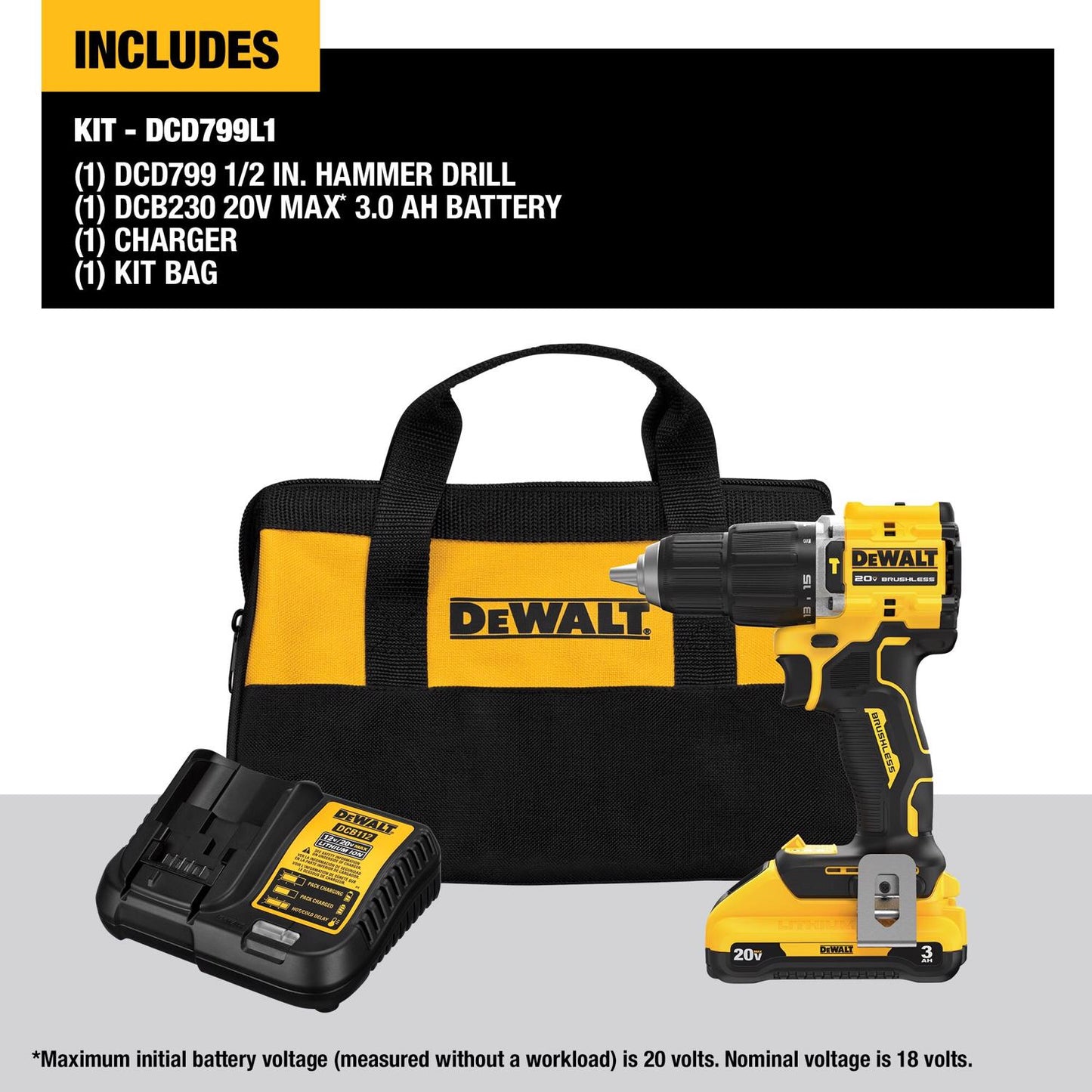 Dewalt Atomic Hammer Drill 20 V 2