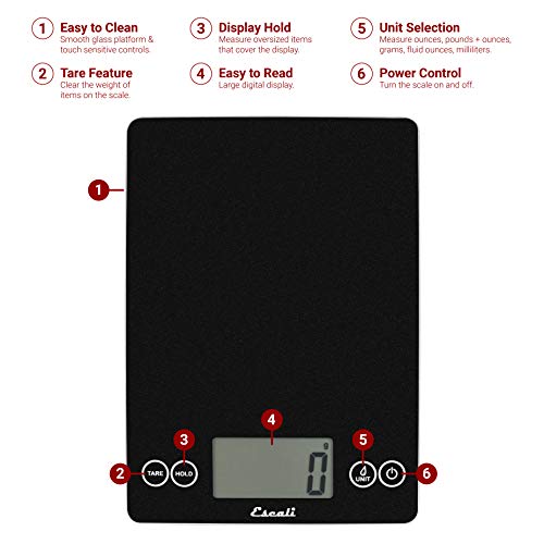 Escali Glass Scale (Arti Glass Scale, Black) 4