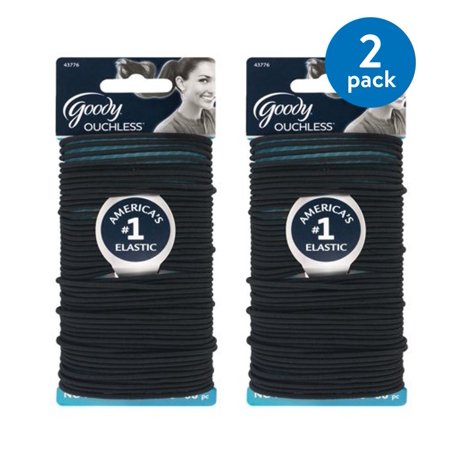 Goody Ouchless No Metal Elastics 2mm Black 50 Count