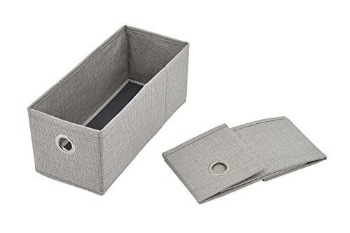 HomeHaven Fabric Bins (Grey, W6"xH5"xL13.75") 4