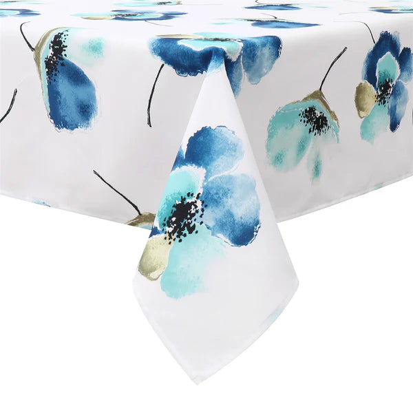 Majestic Tablecloth, Poly - Blue Floral 12