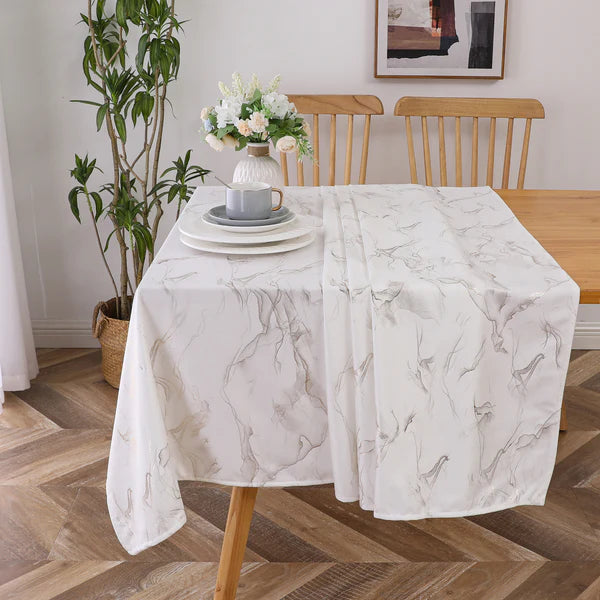 Majestic Tablecloth, Stormy White Gold 70'' X 160'' 7