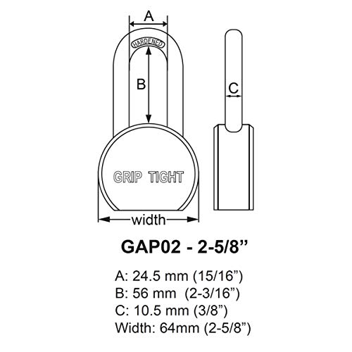 PADLOCK-GATE-2.5/8″ LONG SHANK KEYED DIFFERENTLY 4