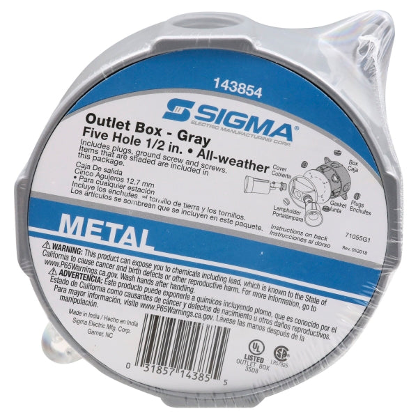 ROUND OUTLET BOX 1/2"5HL