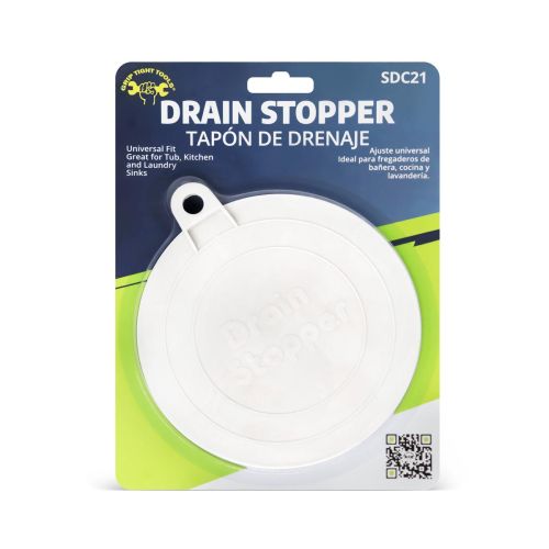 SINK/TUB STOPPER-FLAT-WHITE