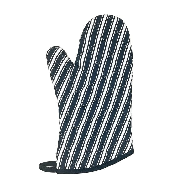 Stripe Oven Mitt Black