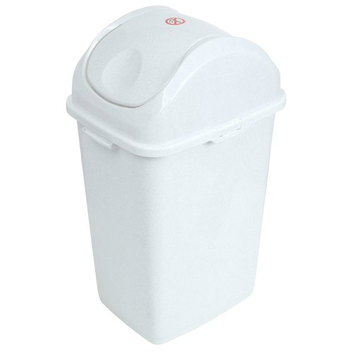 Superio 10.5 Qt White Slim Swing Trash Can