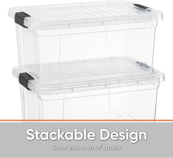 Superio 21 Qt Clear & Sleek Storage Bins 6