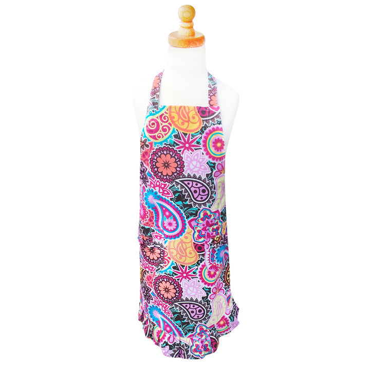 TLOS Child Ruffle Apron with Adjustable Strap- Paisley Medallion
