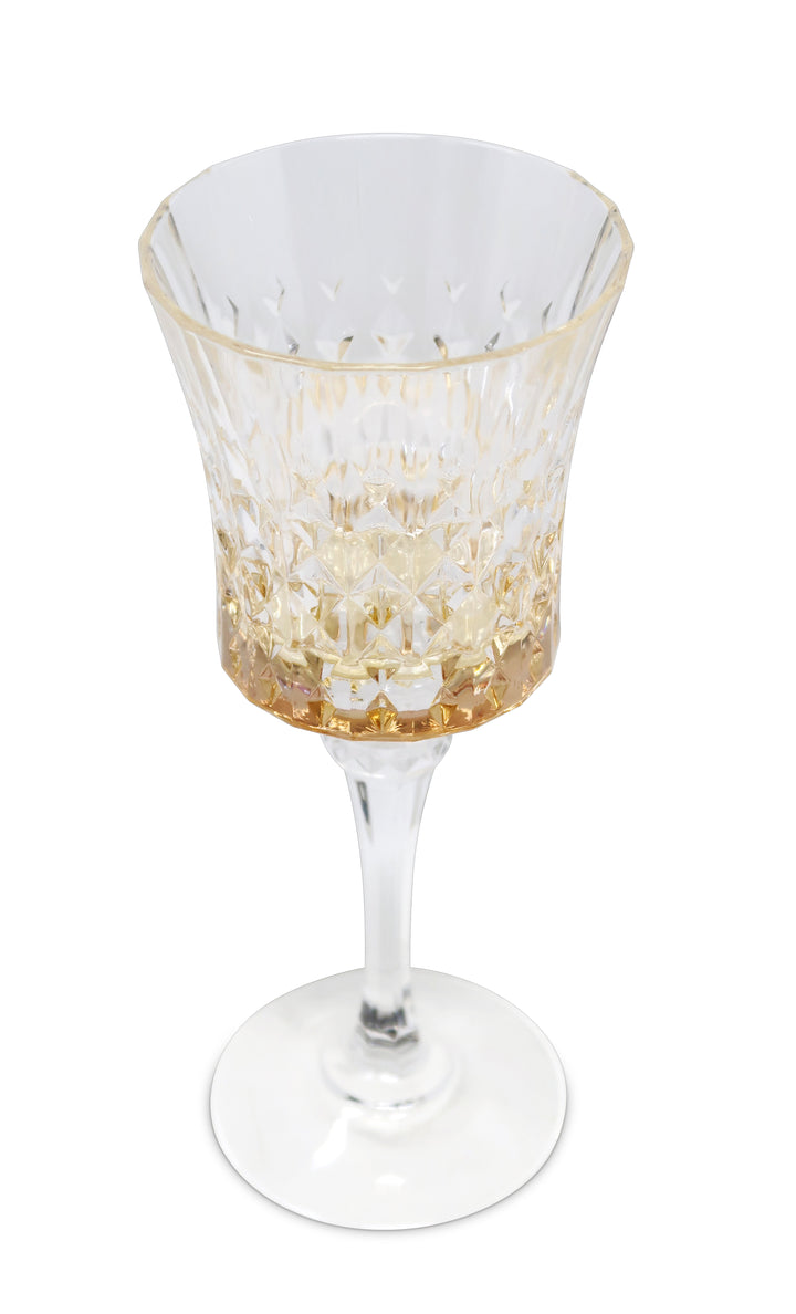 Liscio Ottico - Set of 6 Diamond Glasses with Amber Shade on the Bottom