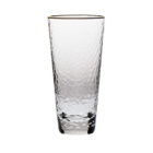 Vikko Decor - Gold Rim, Hammered Highball Glass, 14 Oz 1