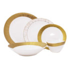 Vikko Shine - Sienna Gold, 20 Pc Dinnerware Set, includes Service For 4, Dinner, Salad, Soup, Bread & Butter, Dessert