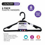 Woolite 6 Pk Plastic Hangers Black