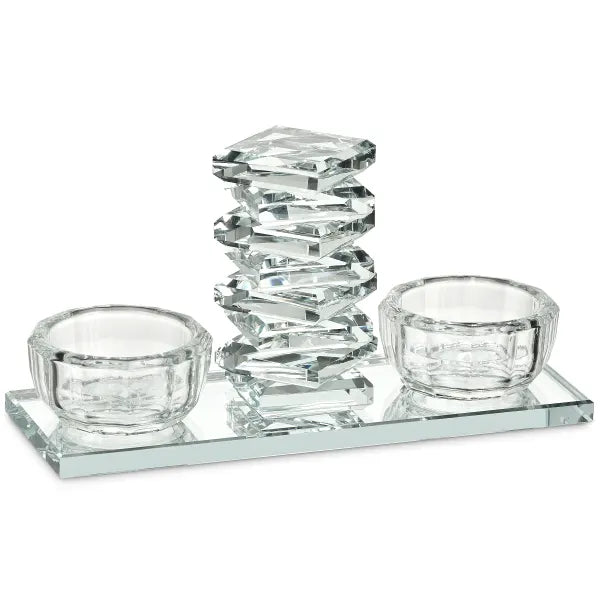 Nua Clear Crystal Salt Holder 4'' X 5.5''
