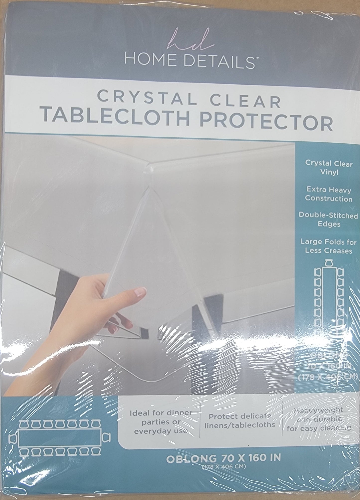 Crystal Clear Table Cloth Protector 70'' X 160''