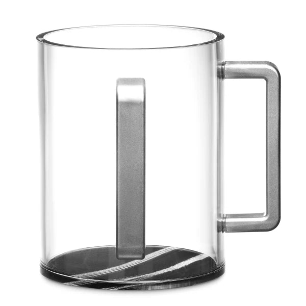 Premium Acrylic Wash Cup Silver Trim & Marble Bottom