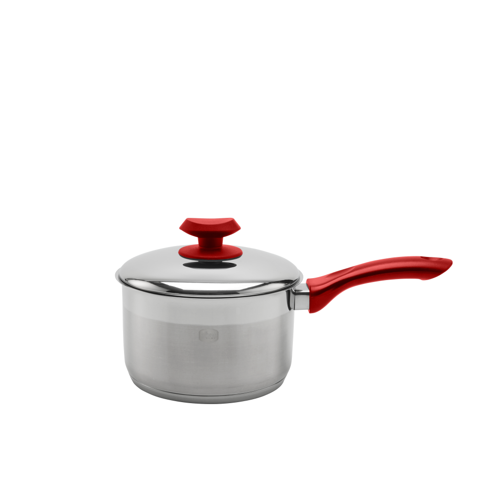 Ybm 2.5 Qt S''S Sauce Pot W/Lid Red