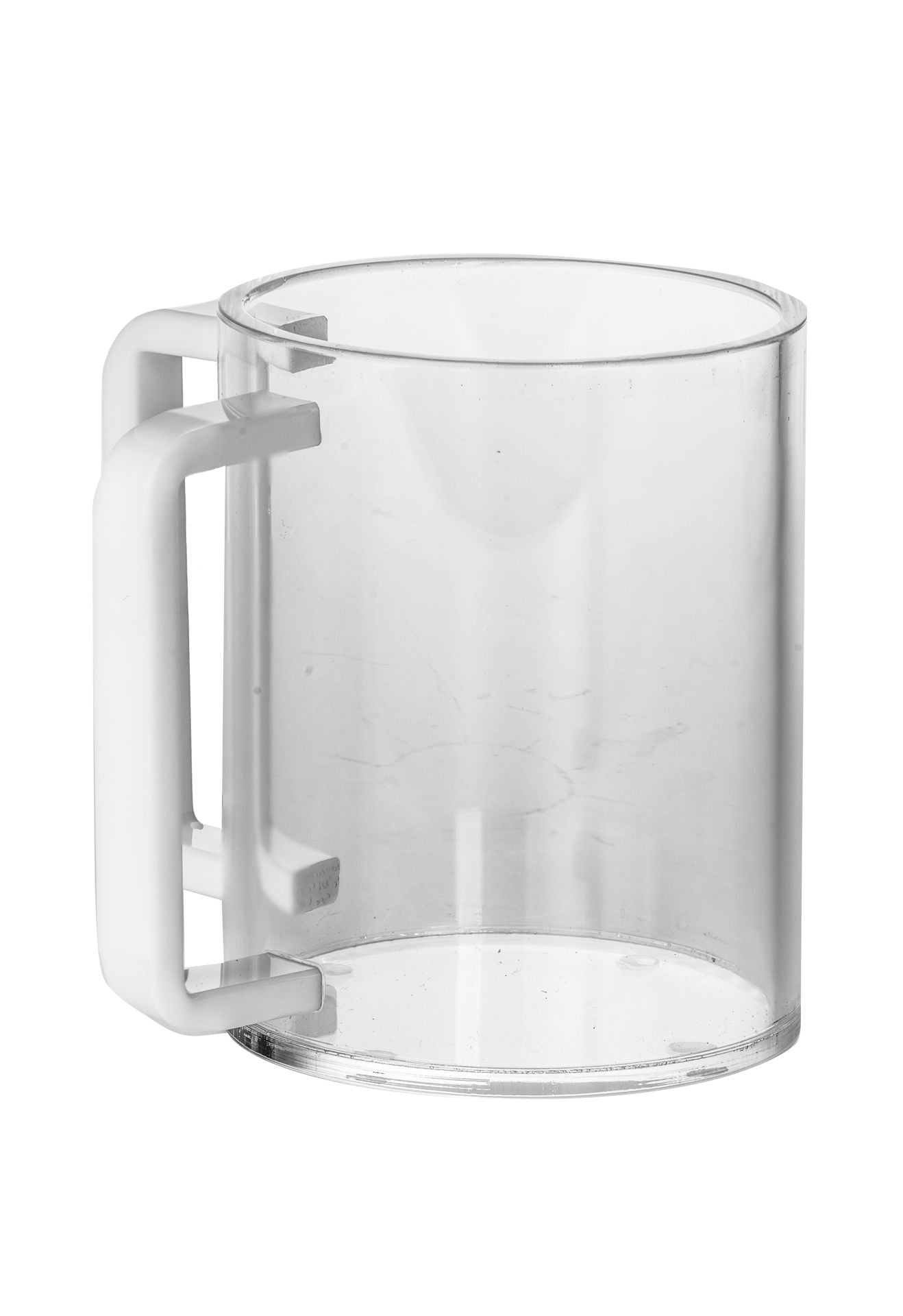 Wash Cup Lucite with White Handles