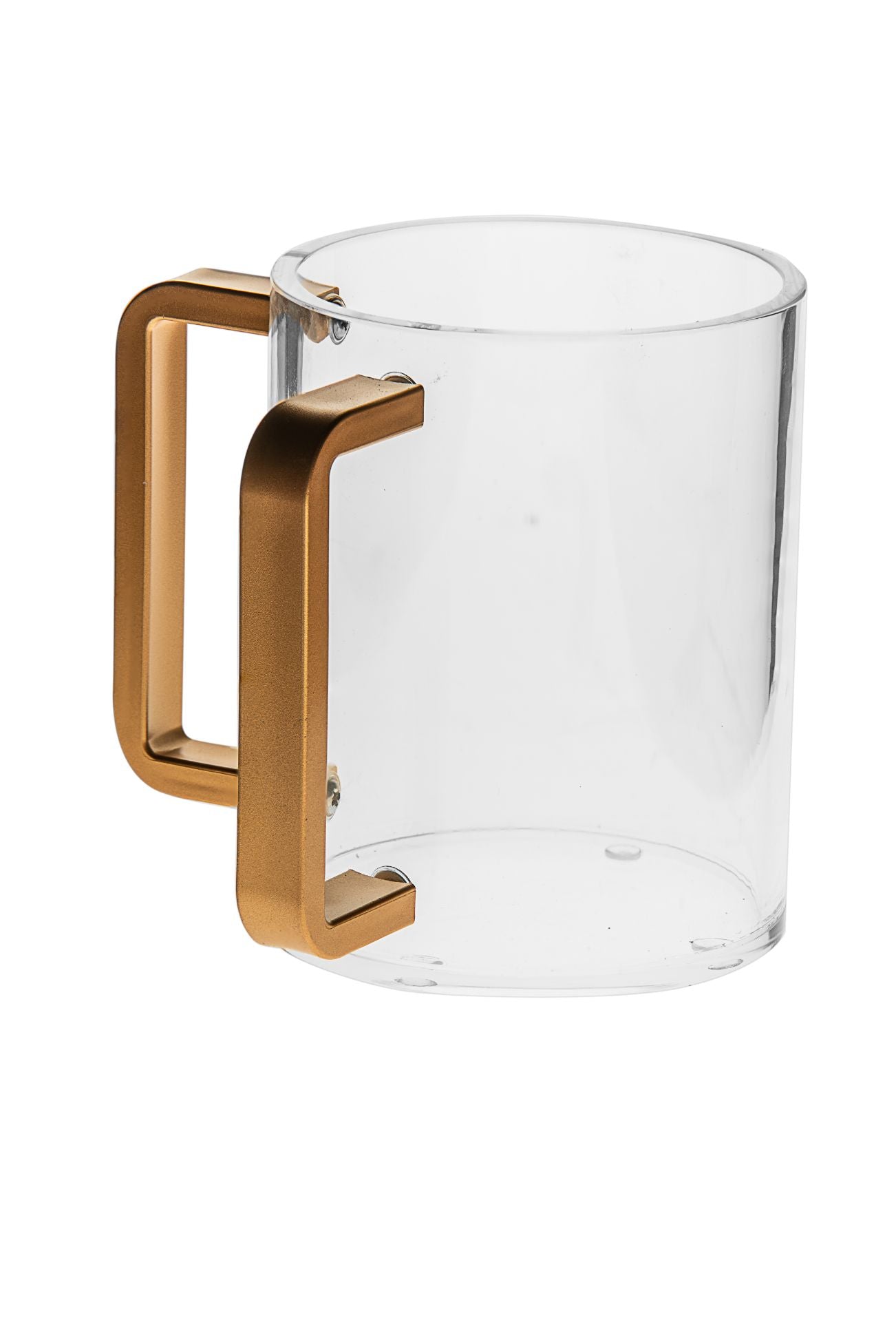 Wash Cup Lucite Gold Matt Handles