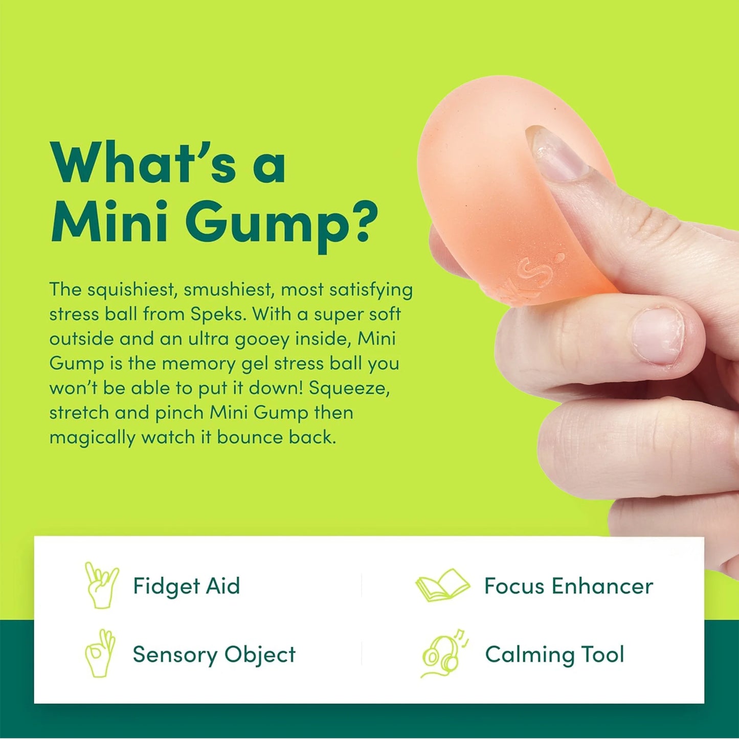 Speks Gump Memory Gel Stress Ball - Moon Jelly