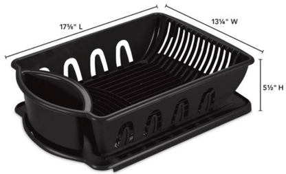 DISH DRAINER SET-JUMBO-BLACK