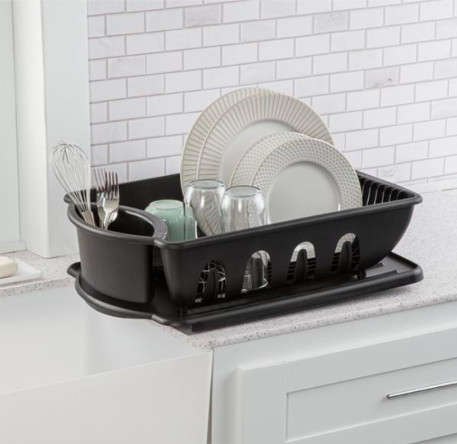 DISH DRAINER SET-JUMBO-BLACK