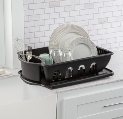 DISH DRAINER SET-JUMBO-BLACK