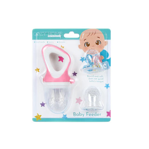 Cozy Home Silicon Baby Feeder Fancy - Pink & white