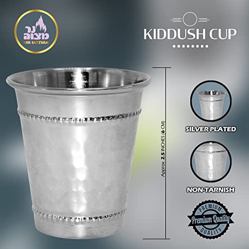 Stainless Steel Mini Kiddush Cup And Tray