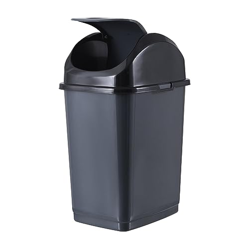 10 L Slim Swing Trash Can Onyx Grey