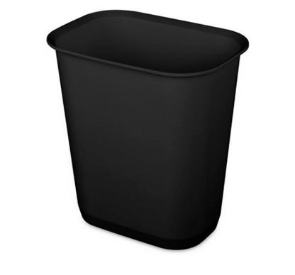 WASTEBASKET-3 GALLON – OPEN TOP – BLACK