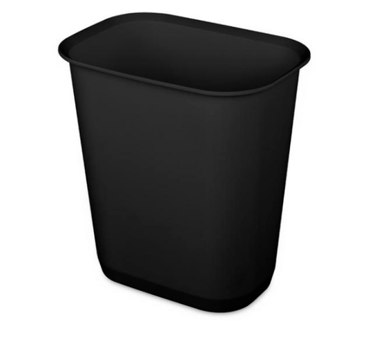 WASTEBASKET-3 GALLON – OPEN TOP – BLACK