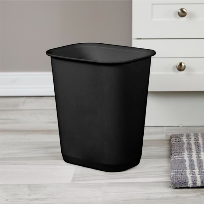 WASTEBASKET-3 GALLON – OPEN TOP – BLACK