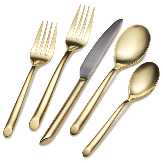 Towle Living Gold Wave Stainless Steel 20-piece Flatware Set